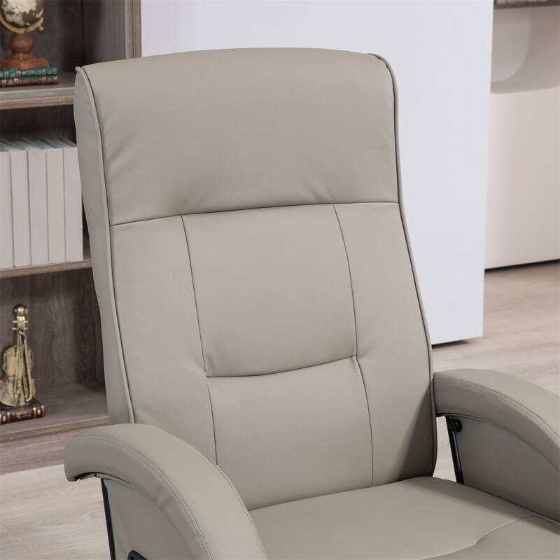PU Recliner w/135° Adjustable Backrest, Footrest, Padded Seat&Armrests