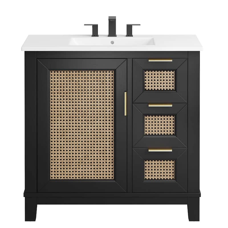 Dixie 36" Solid Wood Bathroom Vanity Cabinet