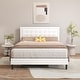 preview thumbnail 1 of 59, alazyhome Upholstered Platform Bed Frame with Button Tufting Headboard White - Queen