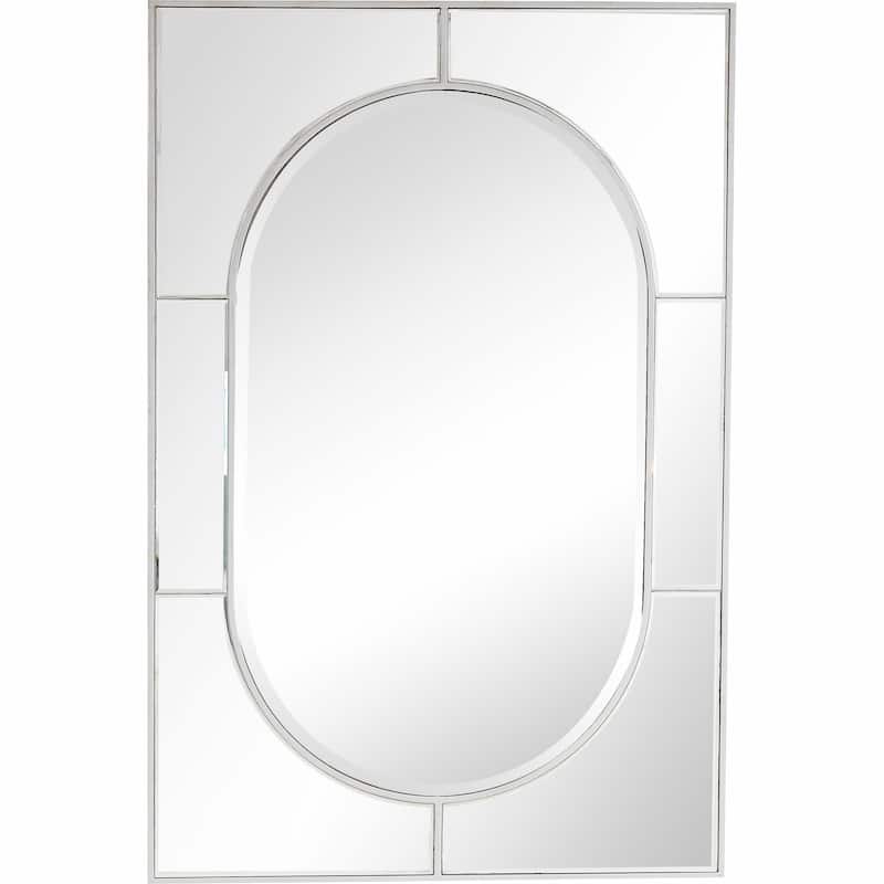 HomeRoots 48" Antique Rectangle Accent Mirror Wall Mounted With Metal Frame - 27.5
