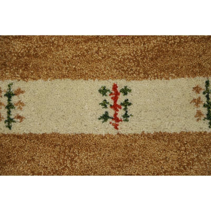 Hand Knotted Oriental 100% Wool Carpet Tribal Animal Pictorial Multi-Colored Gabbeh Area Rug - 1' 4'' X 1' 4''