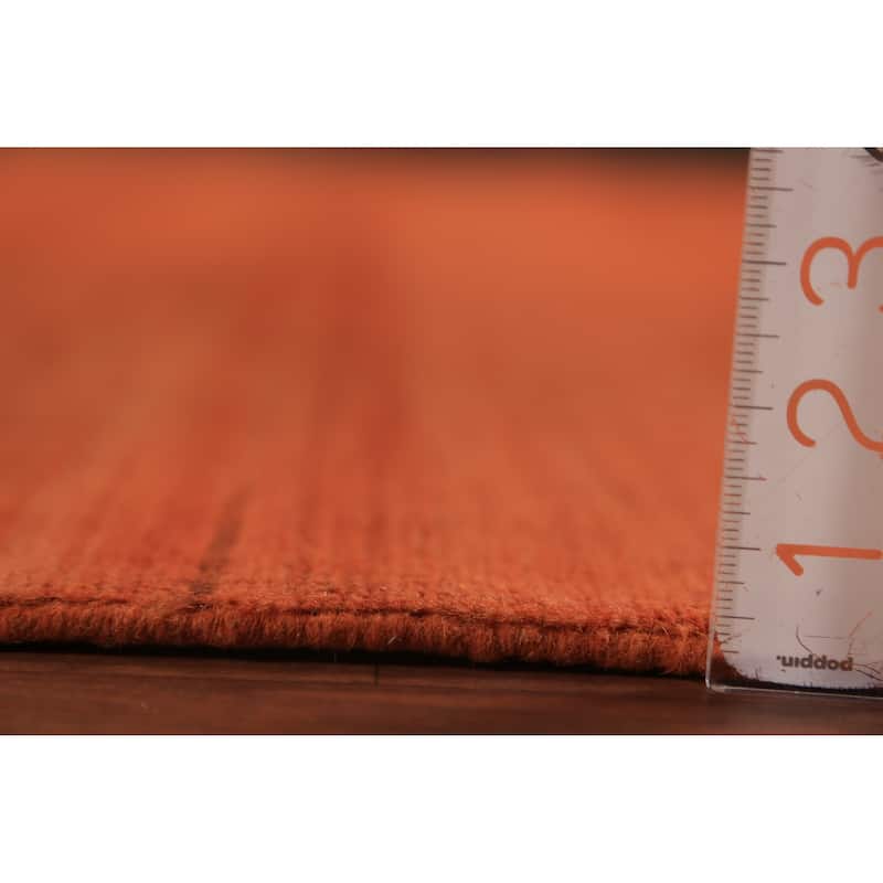 Modern Orange Gabbeh Oriental Area Rug Handmade Wool Carpet - 8'4" x 11'4"