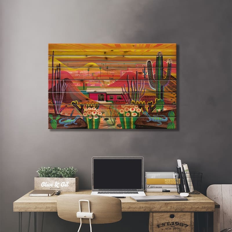 Las Palmas Print On Wood by Charles Harker - Multi-Color