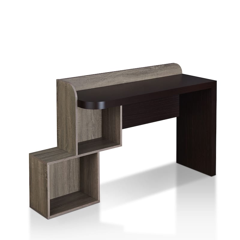 Cazy Modern Walnut 57-inch 2-Shelf Computer Desk by Furniture of America