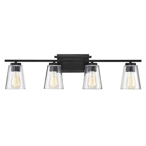 Savoy House Calhoun 4-Light Bathroom Vanity Light with Clear Glass (32" W x 9" H)