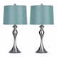 Option Brushed Nickel/Turquoise Textured Linen