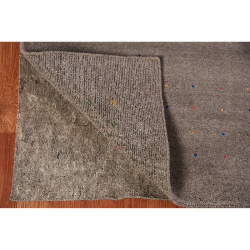 Tribal Gabbeh Indian Area Rug Handmade Oriental Wool Carpet - 8'2" x 9'10"