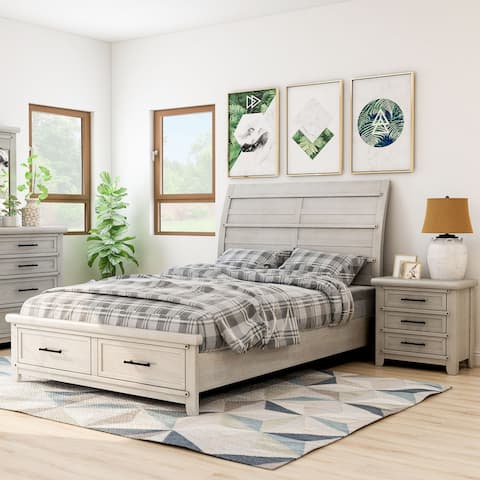 Furniture of America Tiwo Farmhouse White 2-piece Bedroom Set