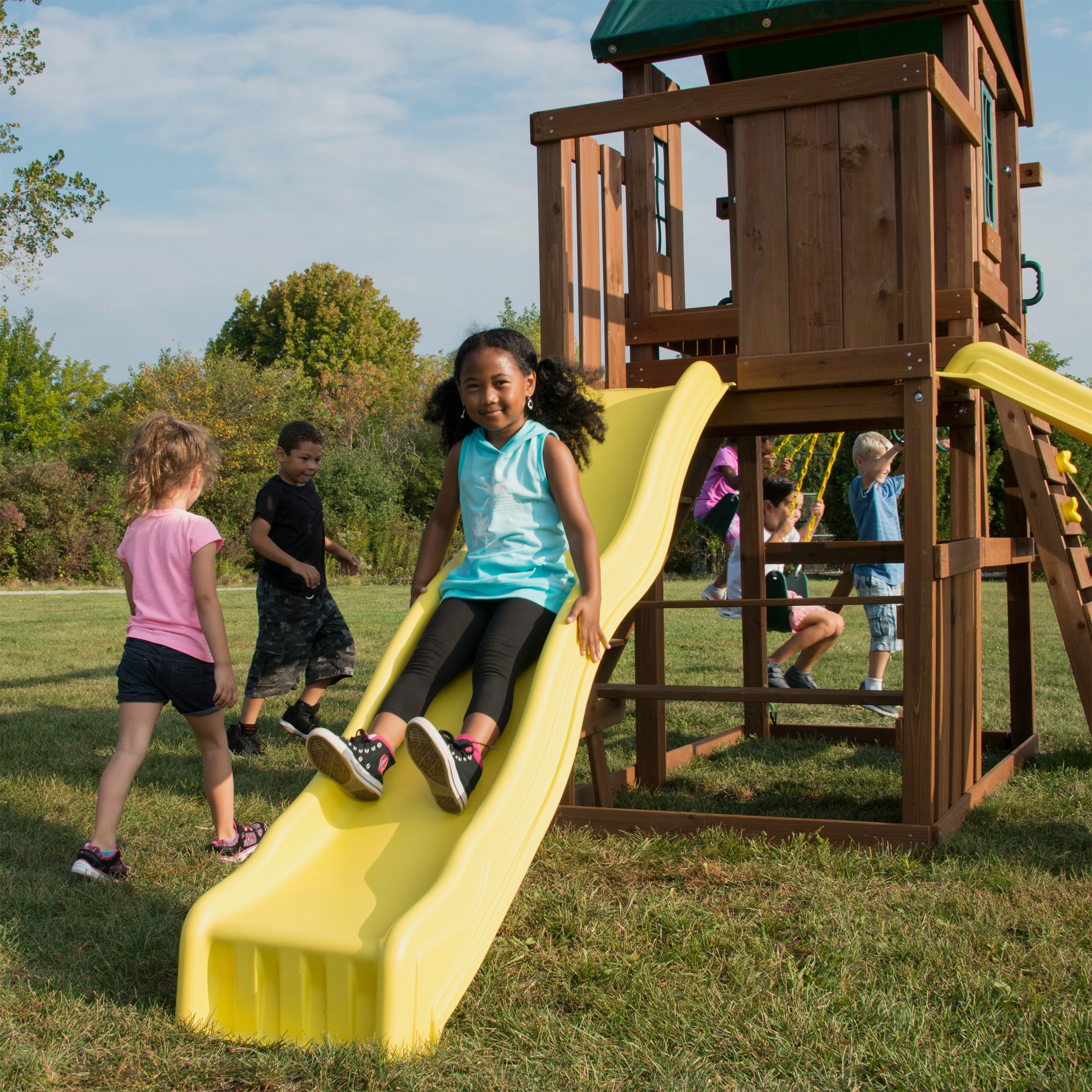 Swing set two online slides