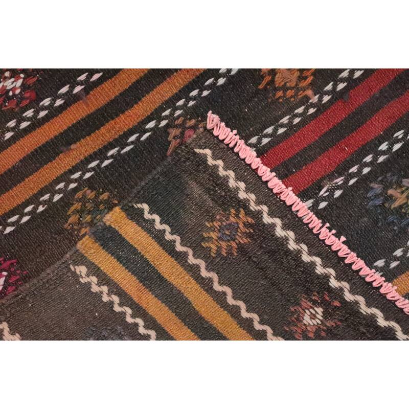 Hand Woven Oriental 100% Wool Carpet Southwestern Tribal Multi-Colored Kilim Area Rug - 9' 4'' X 5' 3''