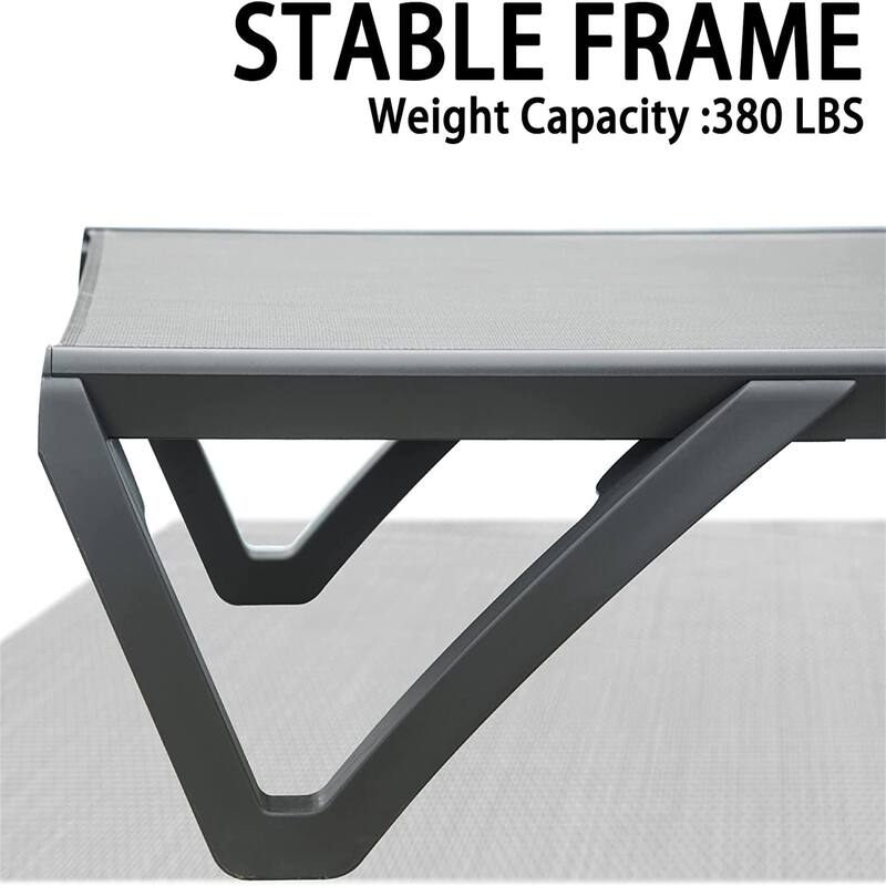 GDFStudio - Adrian Outdoor Aluminum Lounge Chair Set with Adjustable Backrest and Side Table