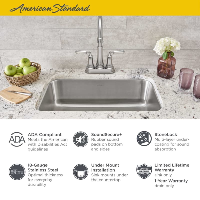 American Standard Portsmouth 23-3/8" Drop In Single Basin Stainless