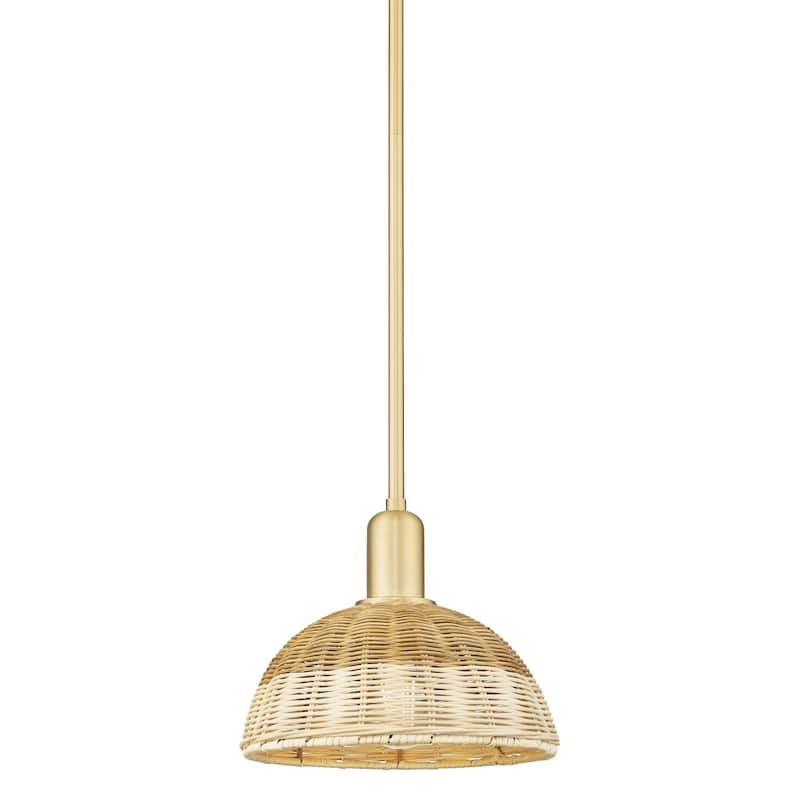 Innovations Lighting 716-1S-12-9 Natural Ballston Dome Pendant 2 - Satin Gold / Natural