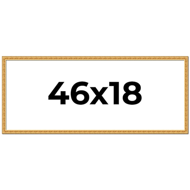 46x18 Frame Gold Real Wood Picture Frame Width 1 inches | Interior