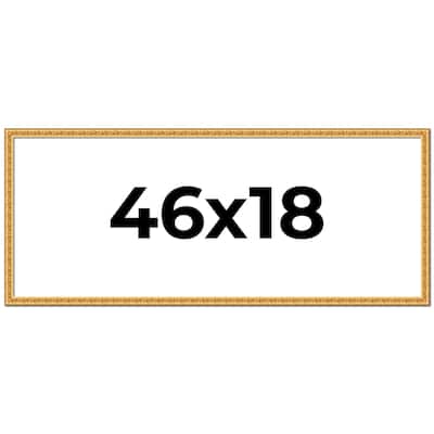 46x18 Frame Gold Real Wood Picture Frame Width 1 inches | Interior