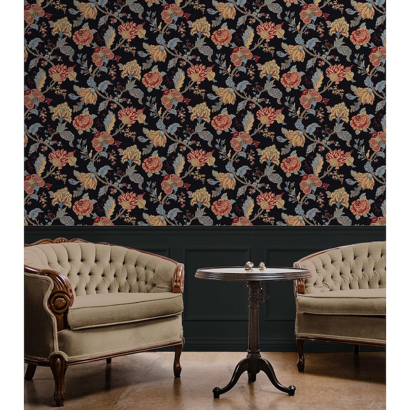 NextWall Kianna Jacobean Peel and Stick Wallpaper