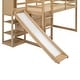 preview thumbnail 15 of 14, Twin Size Wood House Loft bed with Slide, Storage shelves and Light,Multifunctional Storage 3 Beds in 1 with Light
