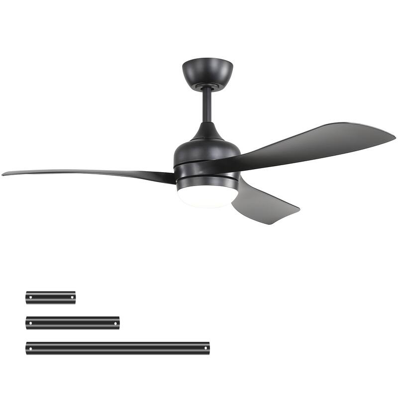 52-Inch Ceiling Fan With 3 ABS blades,Remote Control,Reversible DC Motor,Noiseless,3 Downrods Available,LED Dimmable