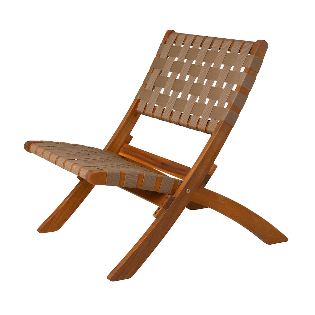 Sava Indoor-Outdoor Folding Chair in Brown Webbing