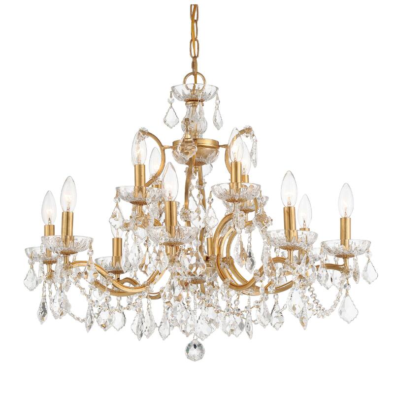 Crystorama Lighting Group 4456-CL-SAQ Filmore 12 Light 29" Wide - Antique Gold