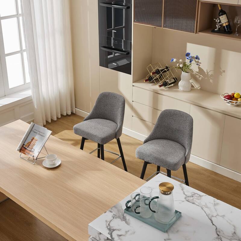 26" Counter Height Swivel Barstool Set of 2