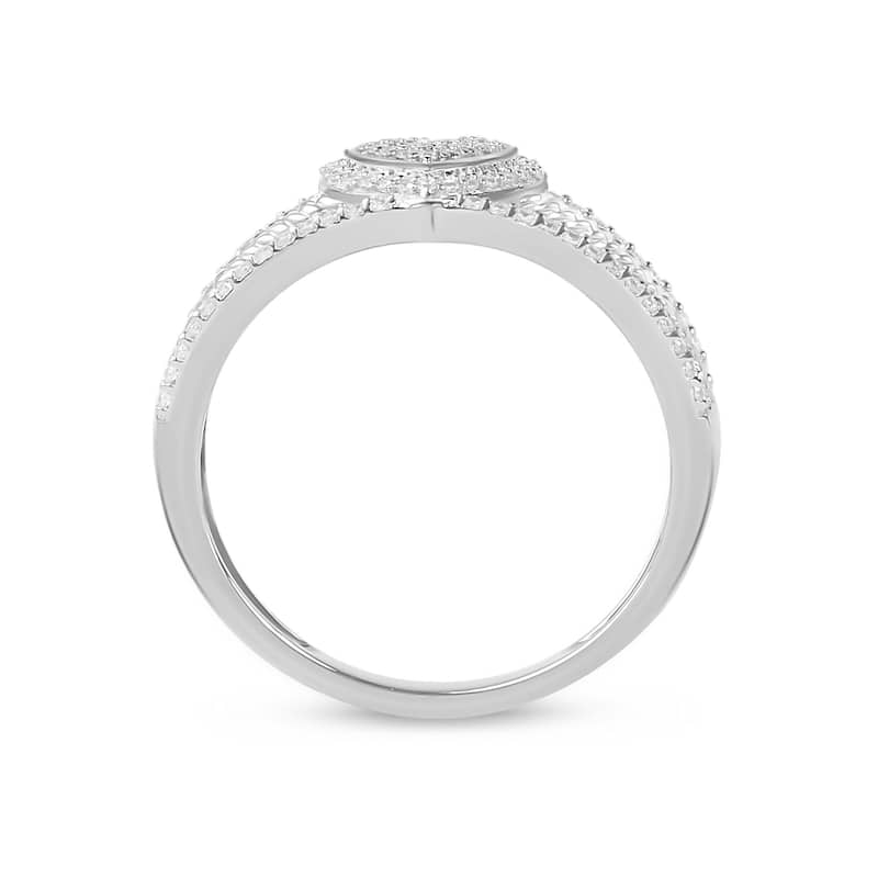1/5ct TDW Diamond Heart Cluster Promise Fashion Ring in 10K Gold for Women