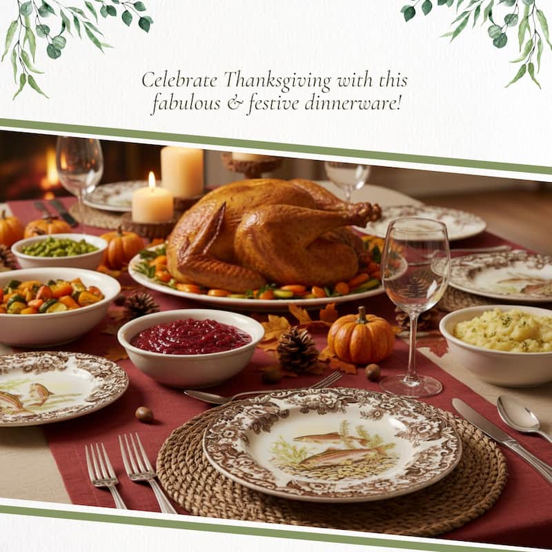 Spode Woodland Dinner Plate Fish Collection - 10.5 inch