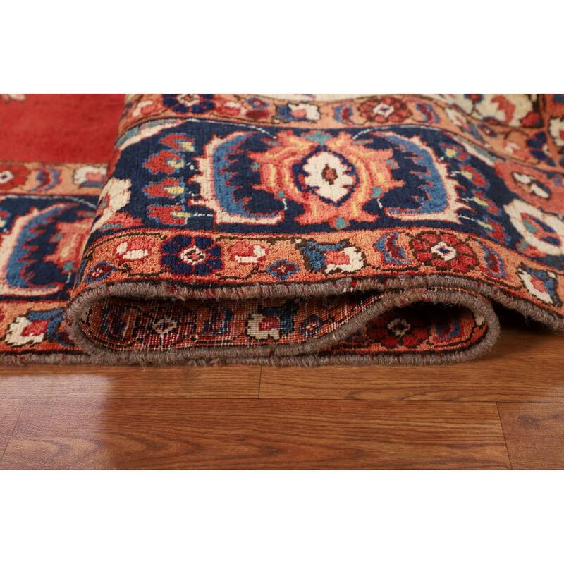 Red Heriz Persian Antique Area Rug Hand-Knotted Wool Carpet - 7'5" x 10'8"