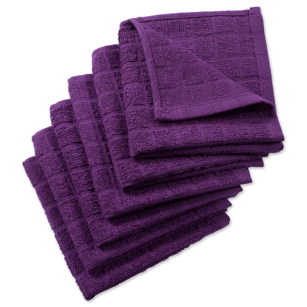 DII Solid Windowpane Terry Dishcloth Set of 6