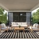 preview thumbnail 1 of 0, Nourison Positano Indoor/Outdoor Striped Area Rug. Black/Ivory - 10' x Square