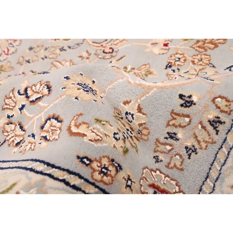 ECARPETGALLERY Hand-knotted Nain Grey Silk, Wool Rug - 5'9 x 6'1