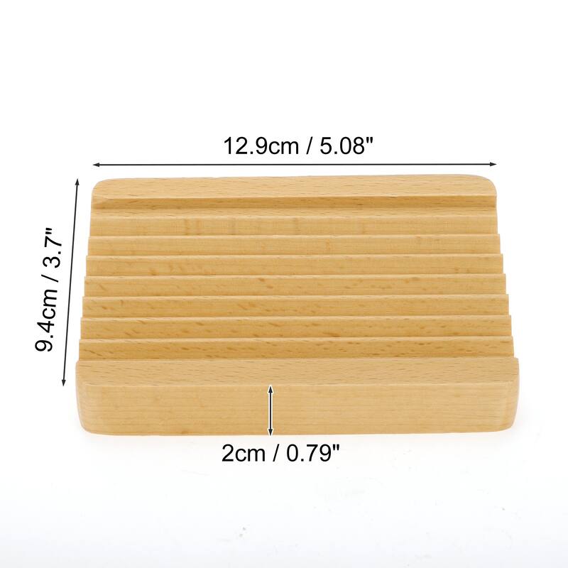 Portable Square Soap Dish for Bathroom for Kitchen 5.08"x3.7"x0.79" Brown 1 Pc