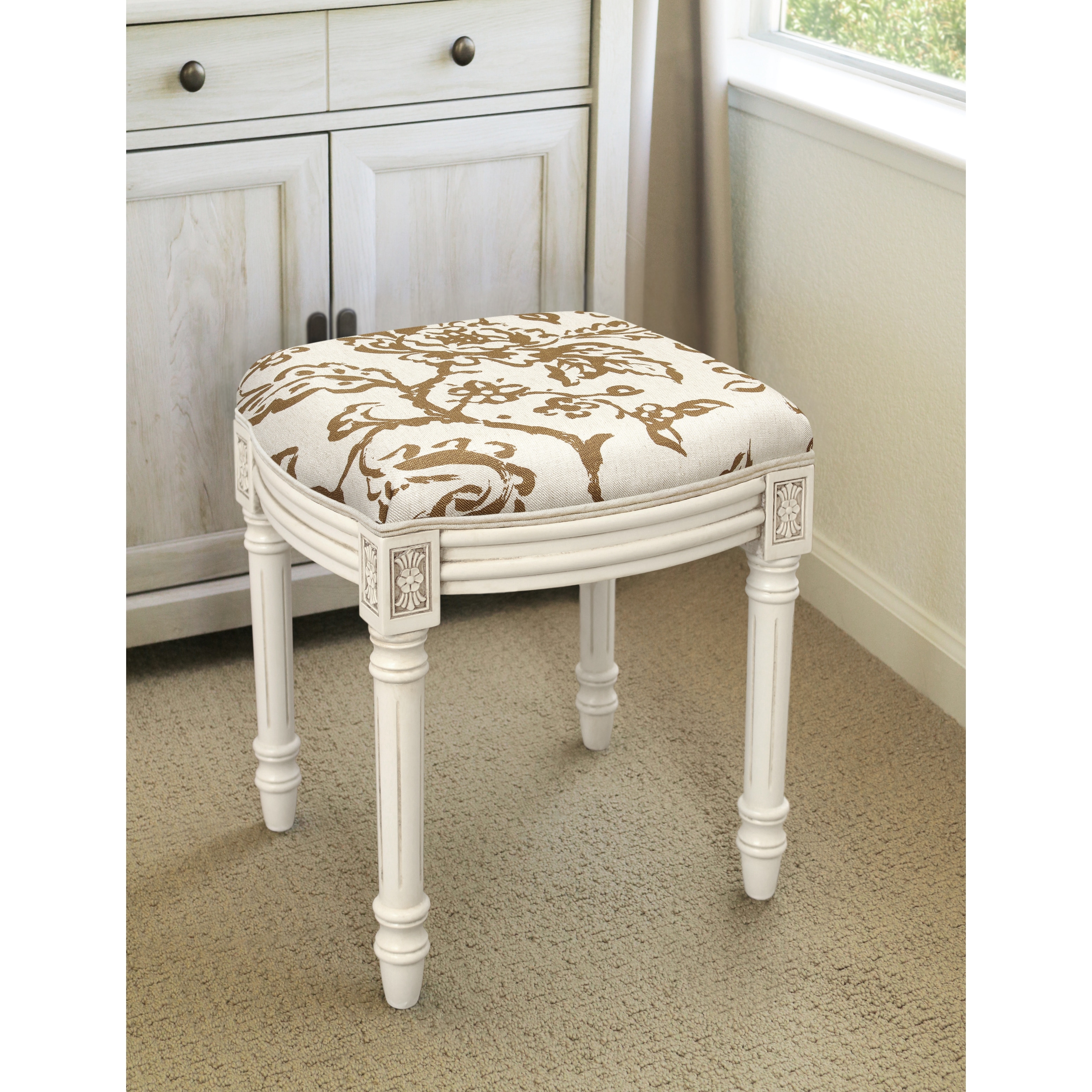 Linen online vanity stool