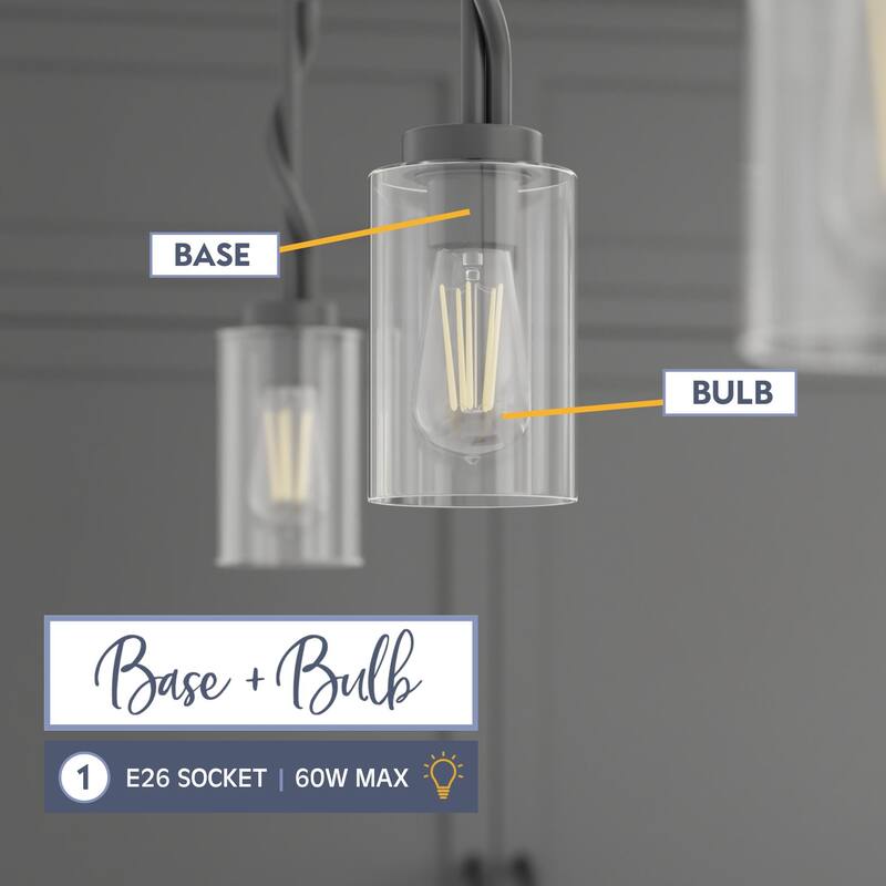 Prominence Home Lantier Mini Pendant Matte Black with Clear Glass