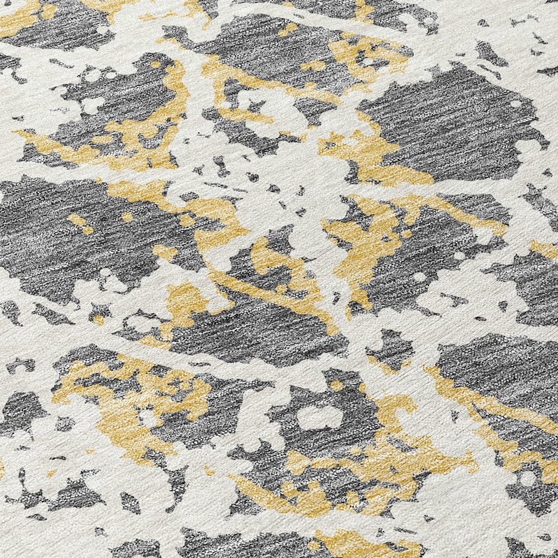 Machine Washable Indoor/ Outdoor Abstract Modern Chantille Rug