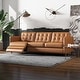 preview thumbnail 3 of 6, Ellis Mid-Century Modern Genuine Leather Power Incliner Sofa