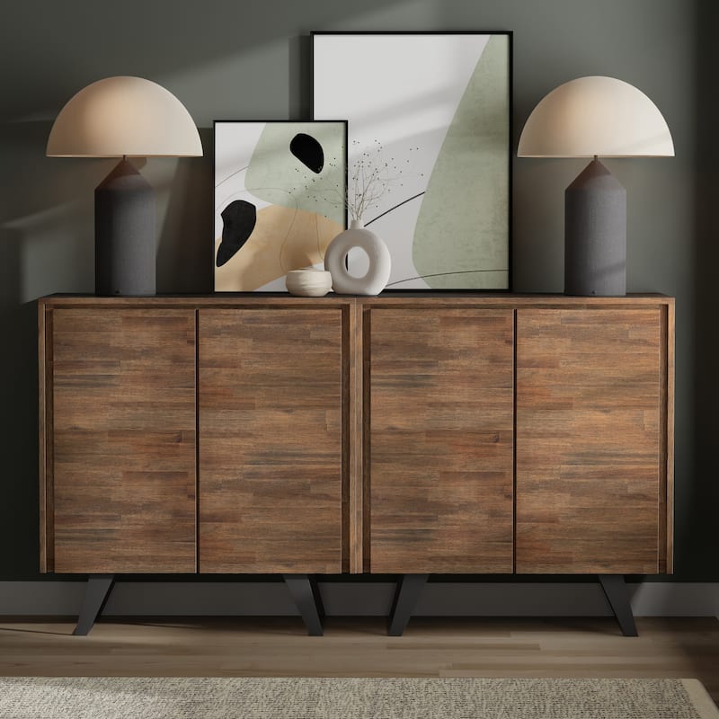 WYNDENHALL Mitchell 39 inch Storage Cabinet (Set of 2) - 39"W x 17" D x 42"H - Rustic Natural Aged Brown
