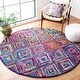preview thumbnail 2 of 12, SAFAVIEH Handmade Nantucket Roselies Contemporary Cotton Rug 6' Round - Multi - Round