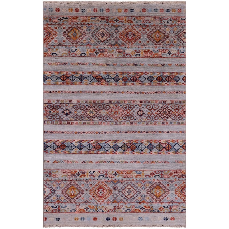 Golden Nile Khorjin Persian Gabbeh Hand Knotted Wool Rug - 3' 2" X 5' 0"