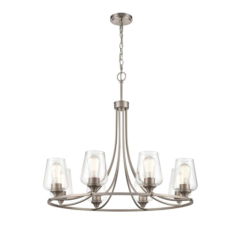 Millennium Lighting Ashford 8 Light Chandelier in Multiple Finishes with Clear Glass Shades