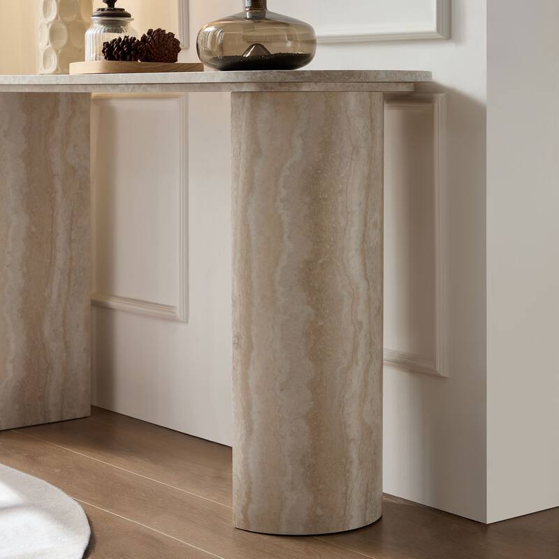 GDF Studio - Marcellis Faux Marble Rectangular Console Table
