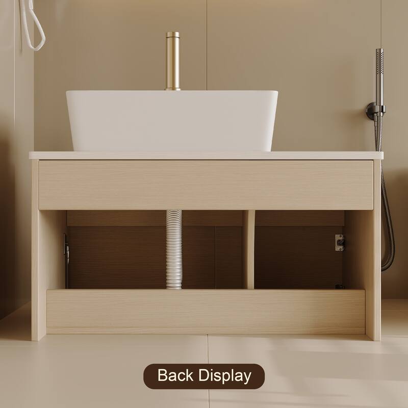 31.5 Inches Floating Single Small Bathroom Vanity with Sink