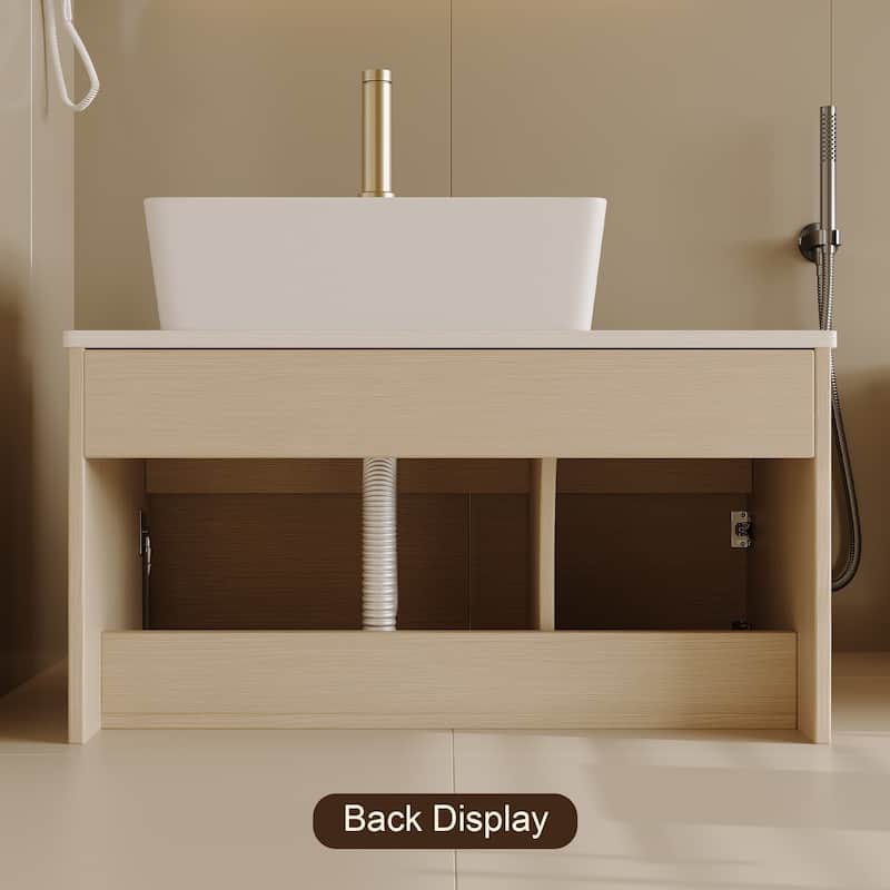 Floating Single Small Bathroom Vanity with Sink