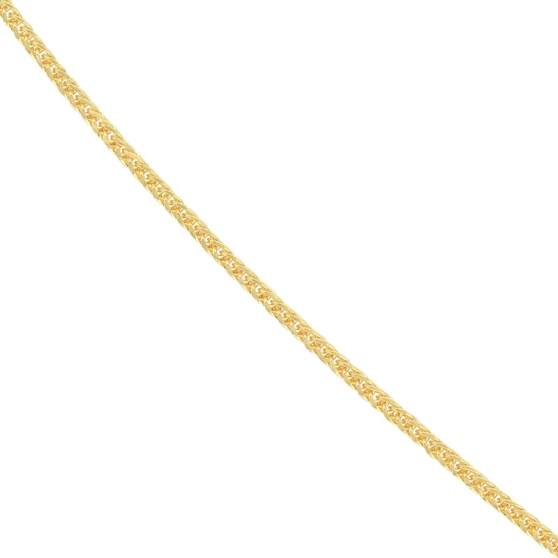 Curata 14k Yellow Gold 1mm Hollow Square Wheat Chain Necklace (Spring Ring) Options 16 18 20