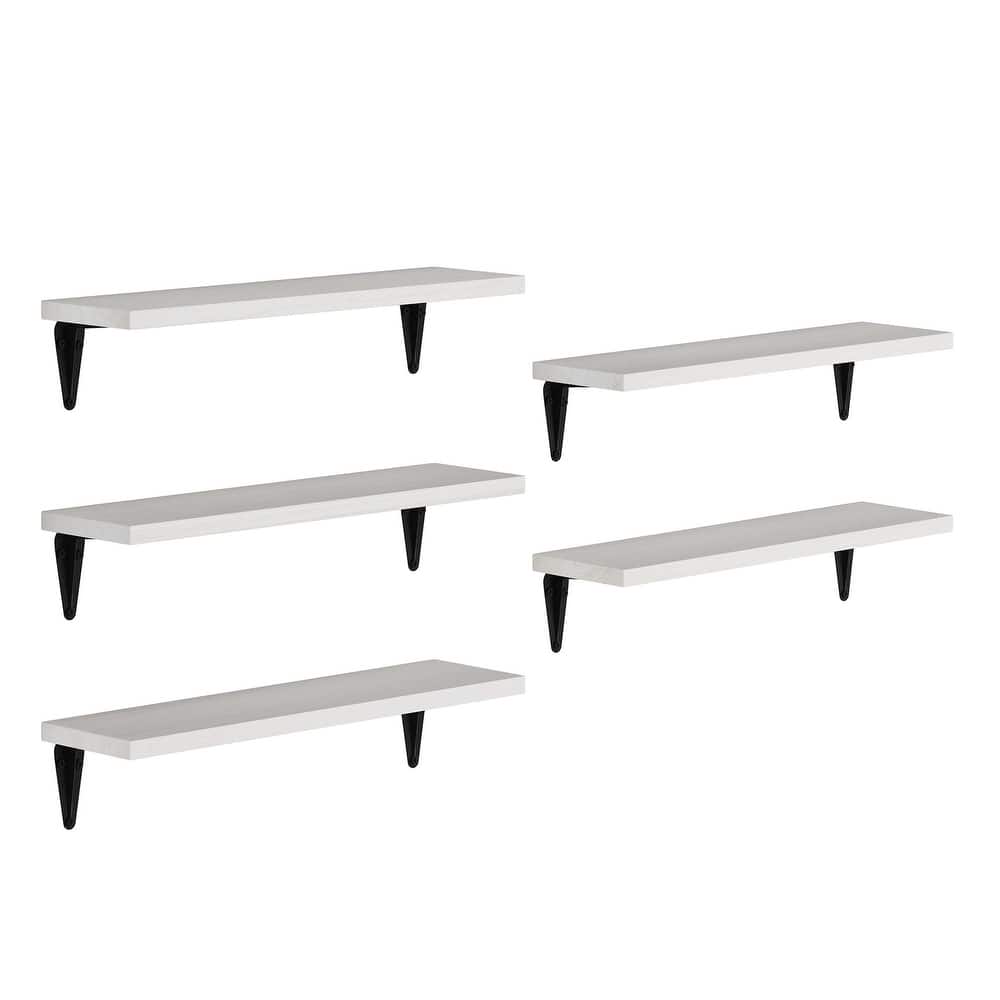 Wallniture Arras 17x4.5" Floating Bookshelves, Hanging Shelves for Living Room, Farmhouse Decor, Custom Finish and Piece Options