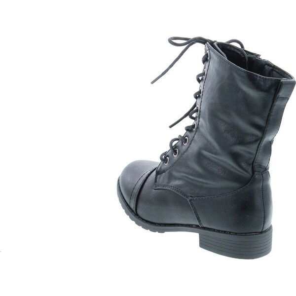 girls black combat boots
