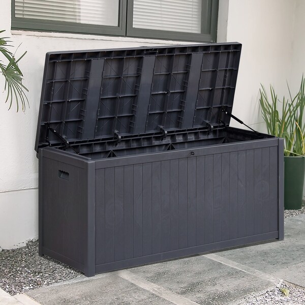 Ainfox 113-gallon Plastic Outdoor Patio Deck Storage Box