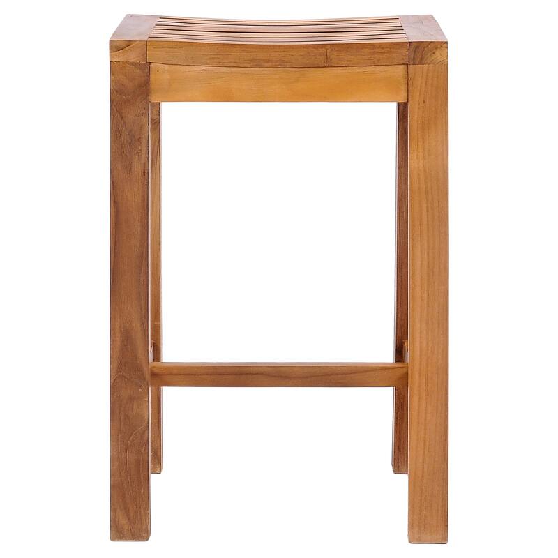 Chic Teak Santa Monica Teak Wood Indoor/ Outdoor Counter Stool, 24 inch