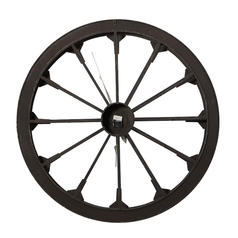 Brown Metal Wheel Decorative Wall Clock - 48 x 5 x 48 Round