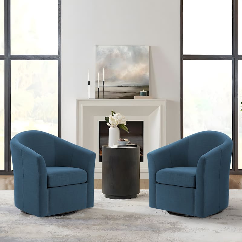 Anna 30"W Swivel Barrel Accent Chair Set of 2